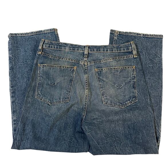 Hudson Los Angeles, Dark Blue, Cracked Detailed, Boot Cut/Wide Leg Jeans- 31 - Picture 2 of 9